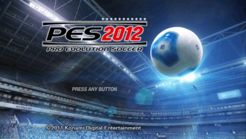 Pro Evolution Soccer 2012 title screen for PSP
